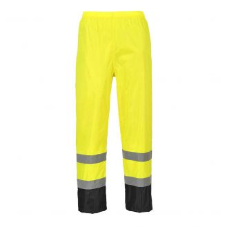 Pantaloni de ploaie Hi-Vis Portwest Classic Contrast H444YBRXXXL, culoare galben negru, marime XXXL, talie normala