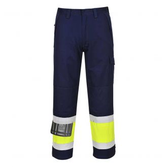 Pantaloni Hi-Vis Portwest Modaflame MV26YNTXL, culoare galben bleumarin, marime XL, talie inalta