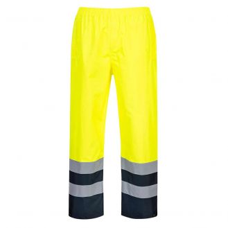 Pantaloni Hi-Vis in doua tonuri Portwest Traffic S486YERXXXL, culoare galben bleumarin, marime XXXL, talie normala