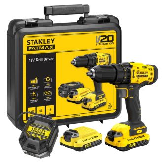 Masina de gaurit si insurubat  Stanley Fatmax V20 SFMCD700C2K, 2 acumulatori 18 V/1.5 Ah, 50 Nm, valiza de transport