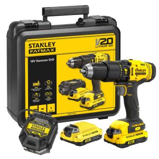 Masina de gaurit si insurubat cu percutie Stanley SFMCD711C2K,  50 Nm, 2 acumulatori 18 V/1.5 Ah