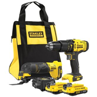 Set combinat 2 scule electrice Stanley Fatmax V20 SFMCK213D2S, 2 acumulatori 18 V / 2.0 Ah, incarcator 1.25 A