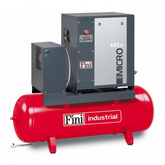 Compresor de aer cu surub Fini MICRO 4.0-10-200 ES, 400 V, 200 l, 4 kW, 10 bar, 485 l/min, cu uscator