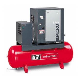 Compresor de aer cu surub Fini MICRO SE 2.2-08-200ES, 400 V, 200 l, 2.2 kW, 8 bar, 325 l/min, cu uscator