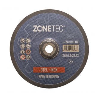 Disc abraziv Zonetec, ZA231I2301.922, pentru debitat otel / otel inox, centru depresat, 230X1.9X22.23 mm