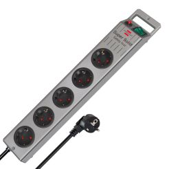 Prelungitor cu intrerupator Super-Solid-Line Brennenstuhl 1153340115, 2.5 m, argintiu, 3x1.5 mmp, 5 posturi