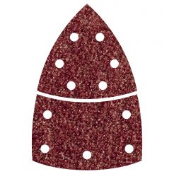 Set 10 foi abrazive autoadezive Wolfcraft 1813000, Gr. 80, perforate, foaie delta 95 mm + foaie baza cu scai