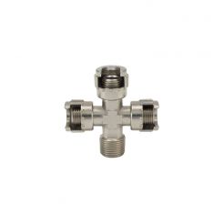 Racord in cruce cu piulita si filet conic tata 3/8