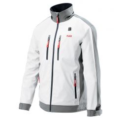 Jacheta incalzita electric Flex 511935, TJ White 10.8/18.0 L Men, compatibila cu acumulatori Li-Ion 10.8 si 18 V, pentru barbati, marime L