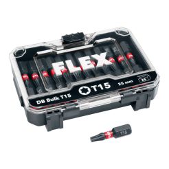 Set 25 biti pentru insurubat Flex 534155, TX15, prindere E63, lungime 25 mm
