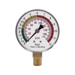 Manometru pistol umflat OMG 53B, Ø 63 mm, 0 - 12 bar, conexiune radiala 1/4