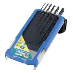 Set 6 burghie pentru metal Wolfcraft 7105000, HSS, 2-8 mm, tija cilindrica, in cutie glisanta din plastic 2K