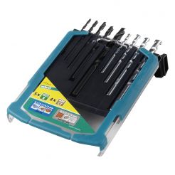 Set 9 burghie pentru piatra si metal, in cutie din plastic Wolfcraft 7115000, diametre 3-8 mm, tip HSS si HM