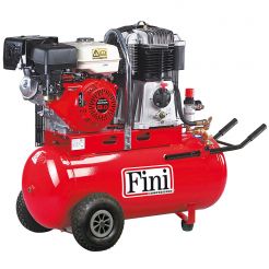 Compresor de aer cu ulei, motor termic pe benzina, cu 2 cilindri si o treapta de compresie, Fini MK103-100-5.5S, 4 kW, 10 bar, 365 l/min, cu butelie de 100 l