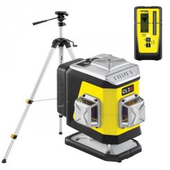 Set nivela laser cu linii 3 x 360° Nivel System CL3R SET SJJM1EX RD800, fascicul rosu, 30/70m, acumulator 3,7 V, geanta transport, trepied 1,82 m, senzor RD800