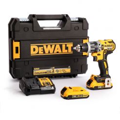 Masina de gaurit si insurubat cu percutie, cu acumulatori Dewalt DCD796D2, 18V/2.0Ah, cuplu maxim 70 Nm, 2 acumulatori, incarcator, valiza de transport