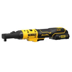Masina de insurubat unghiulara DeWalt DCF500L2G, antrenor patrat 1/4" si 3/8", max 75 Nm, cu 2 acumulatori 12V XR / 3.0 Ah versiunea G si incarcator 
