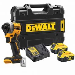 Masina compacta de insurubat cu impact Dewalt DCF850P2T, 2 acumulatori XR 18 V / 5.0 Ah, incarcator, 205 Nm, valiza TSTAK