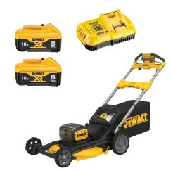 Masina electrica de tuns gazon Dewalt DCMWSP156W2, cu 2 acumulatori Li-Ion 18 V/8.0 Ah, 53 cm, autopropulsie