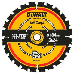 Disc Dewalt DT10302 pentru fierastrau circular, D 184x16x1.65 mm, 24 dinti, pentru taiere universala, seria Elite