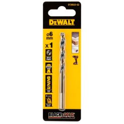 Burghiu pentru metal DeWALT DT20522, tip HSS, 6 x 57 x 93 mm, coada cilindrica