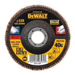 Disc lamelar pentru inox Dewalt DT30602, 125 X 22.2 mm, granulatie 40