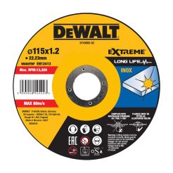 Disc abraziv DeWalt DT43903, pentru debitat inox, 115 x 1.2 mm