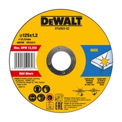 Set 10 discuri abrazive DeWalt DT43922, pentru debitat inox, 125 x 1.2 mm