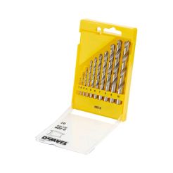 Set 10 burghie pentru metal DeWALT DT5921, tip HSS-G, 1.0 - 10.0 mm, tija cilindrica, in caseta plastic