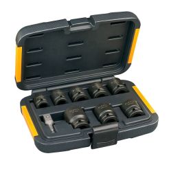 Set 8 tubulare de impact Dewalt DT7507, 1/2", 10 - 27 mm, adaptor 1/4"-1/2"