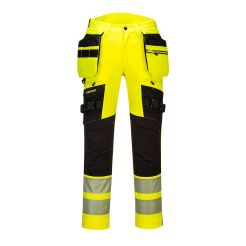 Pantaloni de buzunar cu toc detasabil DX4 Hi-Vis Hi-Vis Holster detasabil Portwest model DX442, marime 38, culoare Galben/Negru, fit R