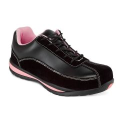 Pantofi de Dama Steelite S1P HRO Portwest model FW39, marime 38, culoare Negru/Roz, fit R