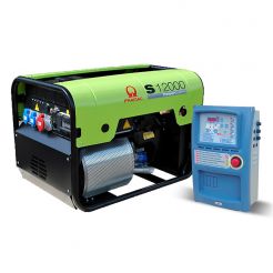 Generator de curent pe benzina PRAMAC S12000T_CONN_DPP_AVR_AMF, portabil, trifazat, 13.9 kVA, panou de automatizare