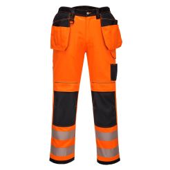 Pantaloni Stretch Holster PW3 Hi Vis Portwest model PW306, marime 46, culoare Portocaliu/Negru, fit R