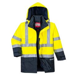 Jacheta de ploaie Bizflame HiVis Protectie Multipla Portwest model S779, marime S, culoare Galben/Navy, fit R