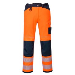 Pantaloni de lucru Hi-Vis Portwest PW340ONR44, culoare portocaliu bleumarin, marime 44, talie normala