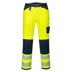 Pantaloni de lucru Hi-Vis Portwest PW340YNS28, culoare galben bleumarin, marime 28, talie joasa