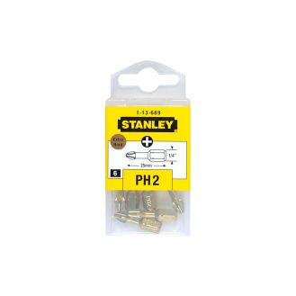 Set 6 biti torsiune Stanley 1-13-689, 25 mm, 1/4", PH2, fixare C6.3