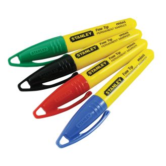 Mini marker Stanley 1-47-329, cu varf subtire, 80 mm, diverse culori