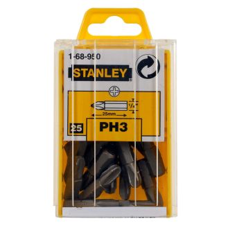 Set 25 biti Stanley 1-68-950, 25 mm, 1/4", PH3, fixare C6.3