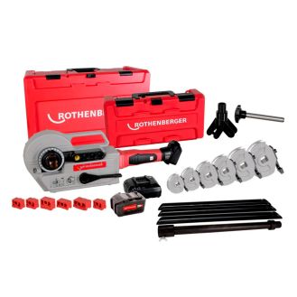 Masina electrica de indoit tevi Rothenberger 1000003393, ROBEND 4000 E, acumulator 4Ah, 12–14–16–18–22–28 mm