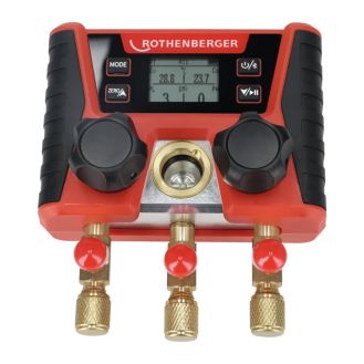 Manifold digital ROCOOL MINI Rothenberger 1000005060, -1 - 55 bar, 3 x 1/4" SAE, geanta transport