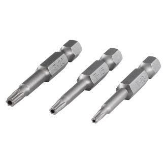 Set 3 biti siguranta Wolfcraft 1261000, TX10-15-20, lungime 50 mm, prindere E63