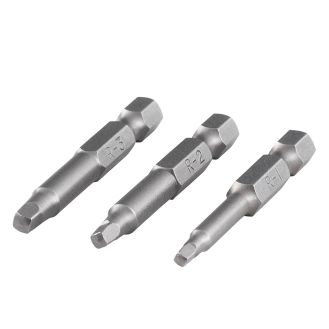 Set 3 biti siguranta Square Plus Wolfcraft 1266000, 1-2-3, lungime 50 mm