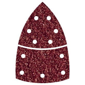 Set 10 foi abrazive autoadezive Wolfcraft 1812000, Gr. 60, perforate, foaie delta 95 mm + foaie baza cu scai