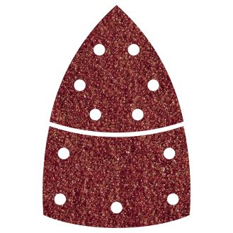 Set 10 foi abrazive autoadezive Wolfcraft 1814000, Gr. 120, perforate, foaie delta 95 mm + foaie baza cu scai