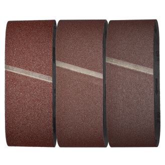 Set 9 benzi de slefuit Wolfcraft 1890100, pentru lemn si metale, Gr. A40, A80, A120, 76x457 mm