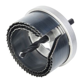 Set carote de debitare super Wolfcraft 2154000, diametre multiple:D 60, 68, 74 mm, tija triunghiulara