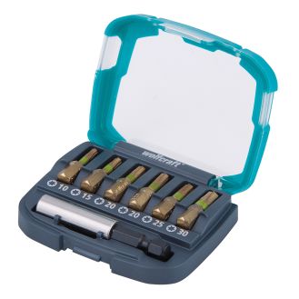 Set biti Torx Wolfcraft 2964000, hex 1/4', lungime 25 mm, adaptor magnetic, 7 piese in cutie plastic