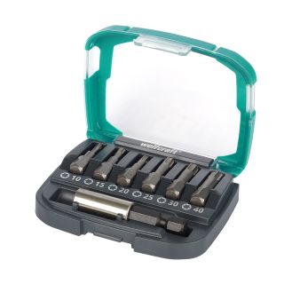 Set biti Torx FIX-GRIP Wolfcraft 2965000, hex 1/4", lungime 25 mm, 7 piese in cutie plastic